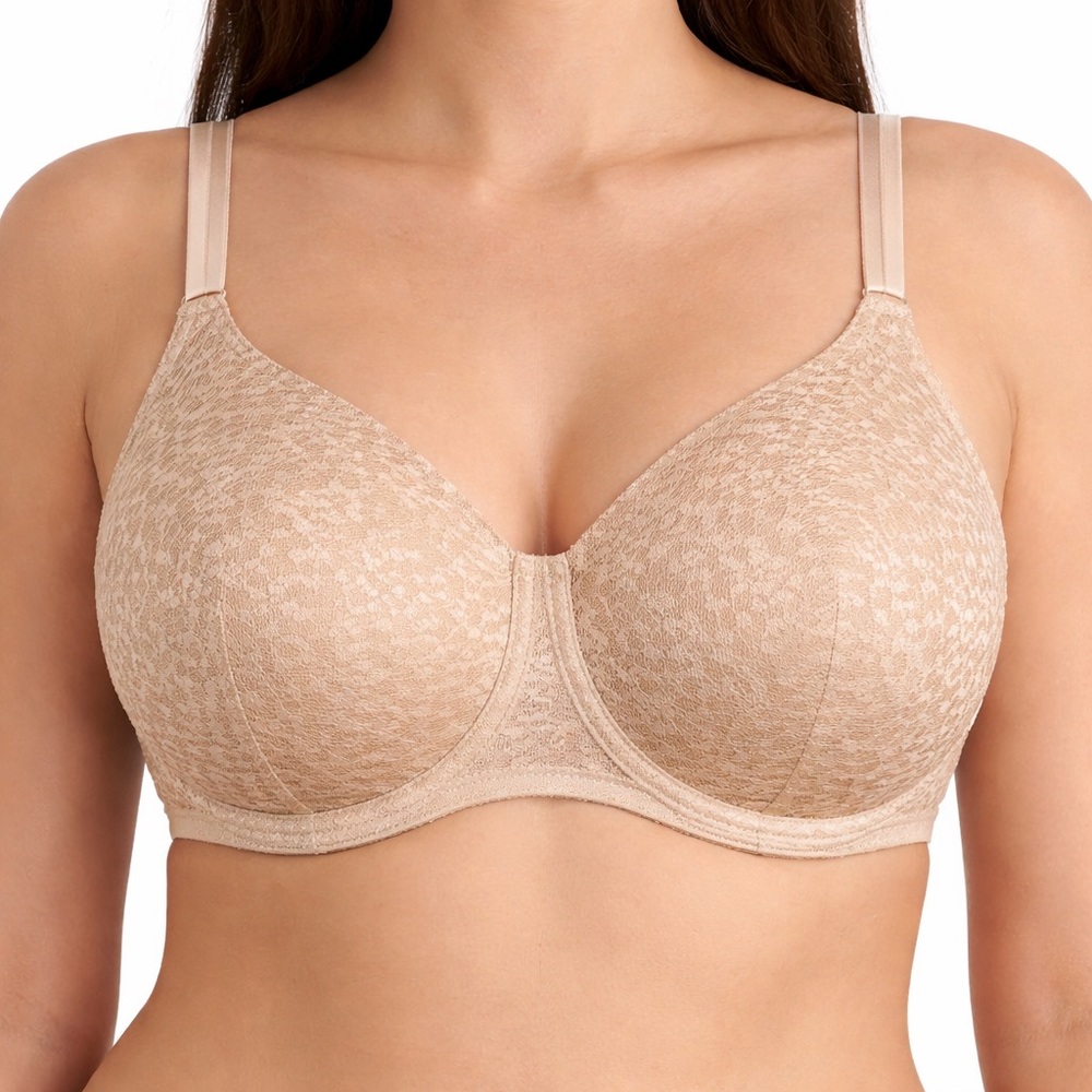 Chantelle Magique Seamless Unlined Minimizer Bra Size 34J Nude Rose Worn Once